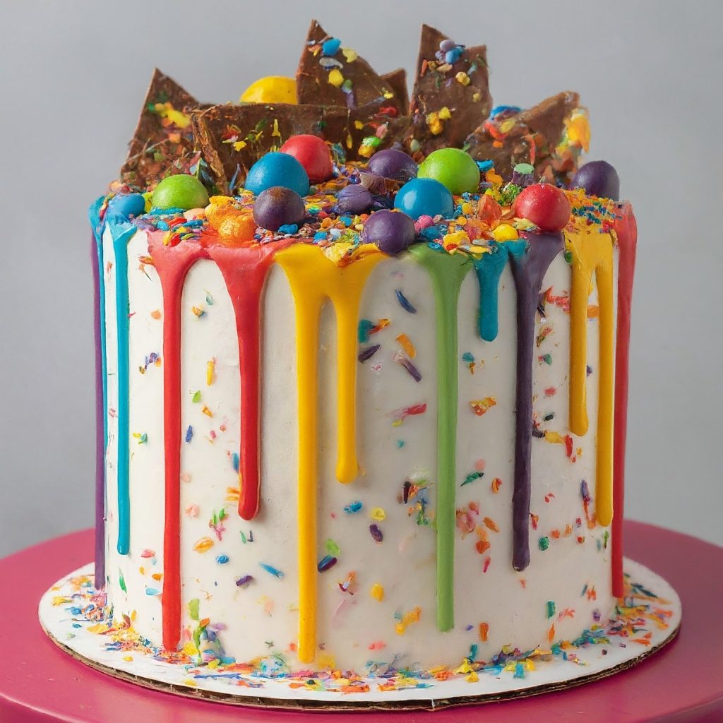 Rainbow Drip Cake