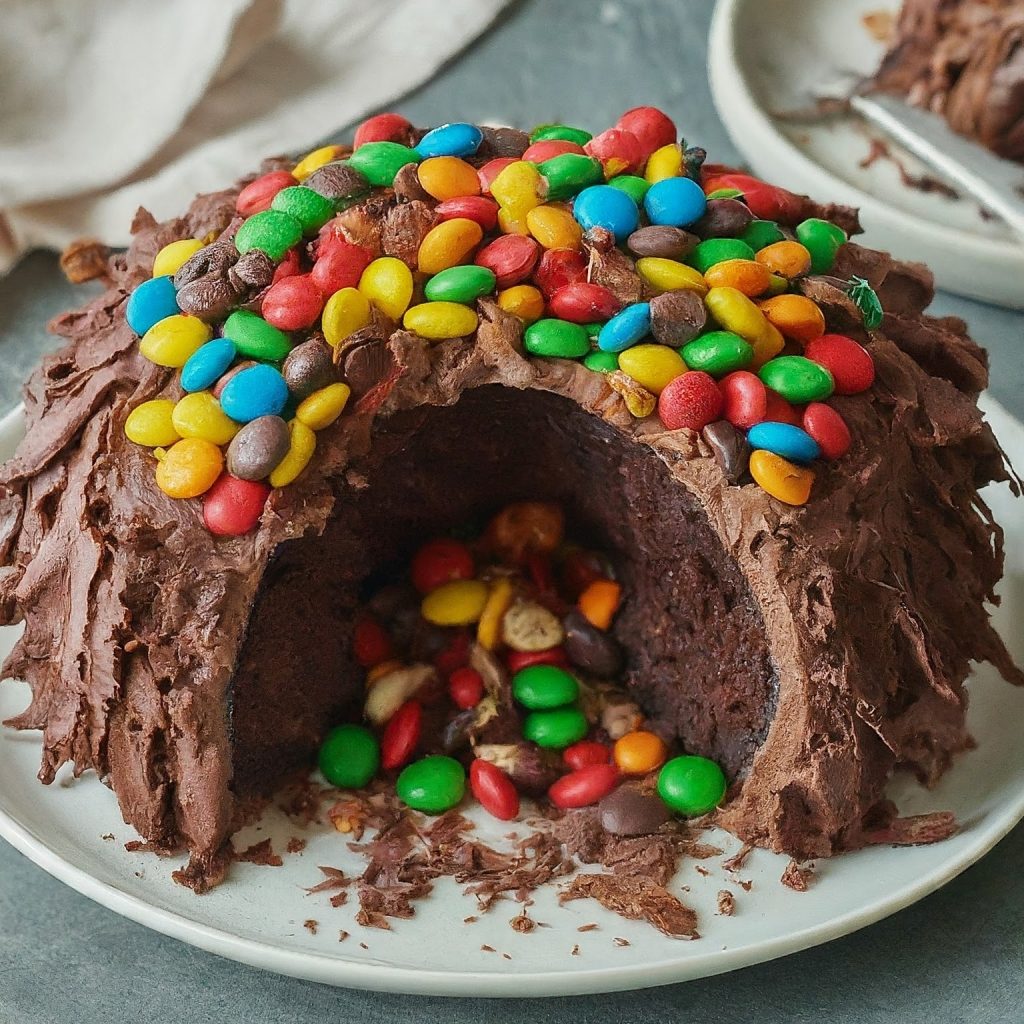 This cake is a party within a party! Bake a chocolate cake and decorate it vibrantly. Hide a small compartment filled with candies or toys inside the cake for a fun surprise when it's cut open.